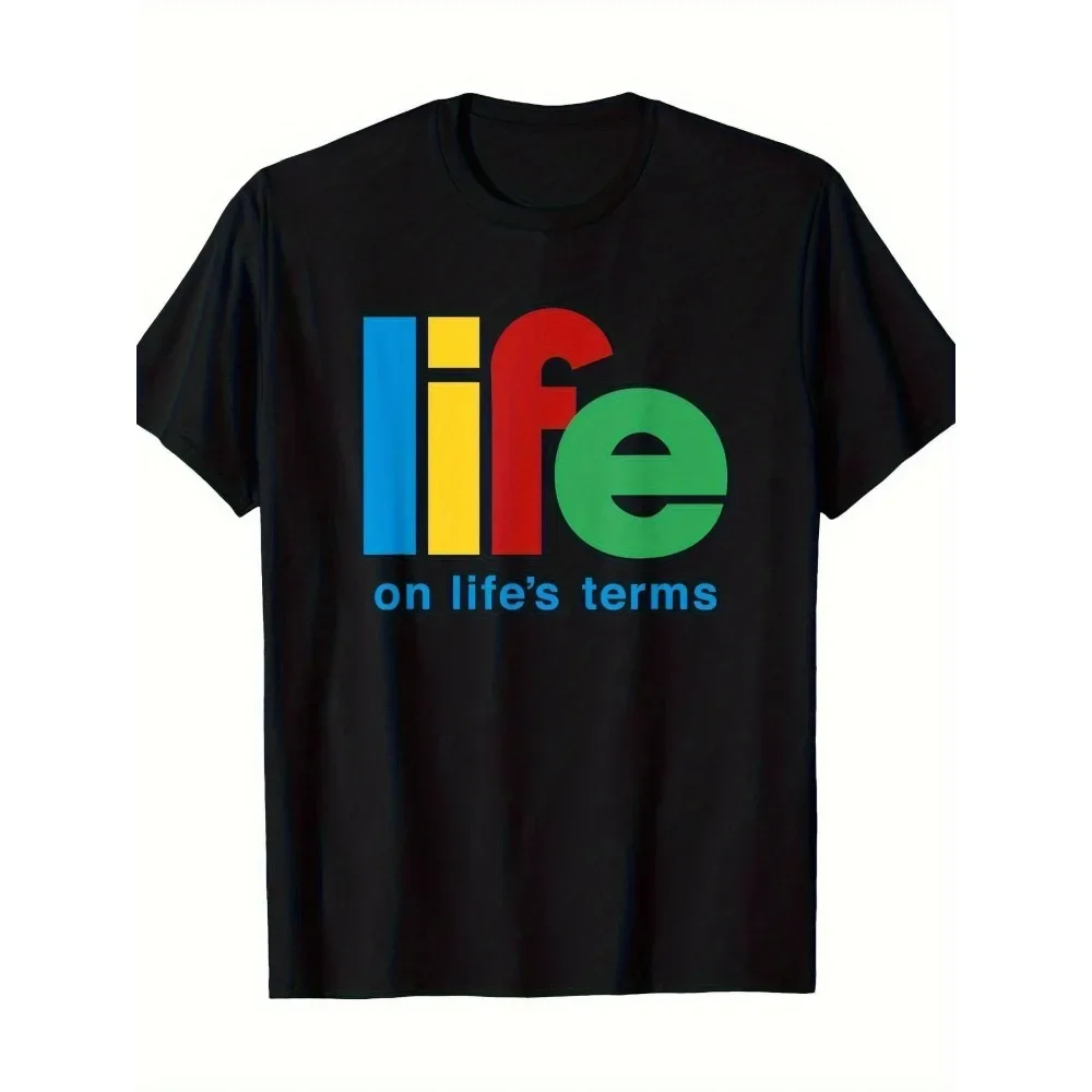 

1pc Men'S Casual Crew Neck T-Shirt | 100%, Short Sleeve, Regular Fit, All-Season, Digital Heat Transfer Alphabet Pattern,