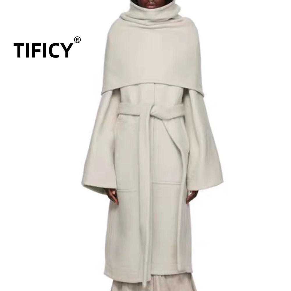 

High Street шерстяные длинные пальто зимние женские темные основные стильные зимние шерстяные длинные пальто средней длины с v-образным вырезом на талии