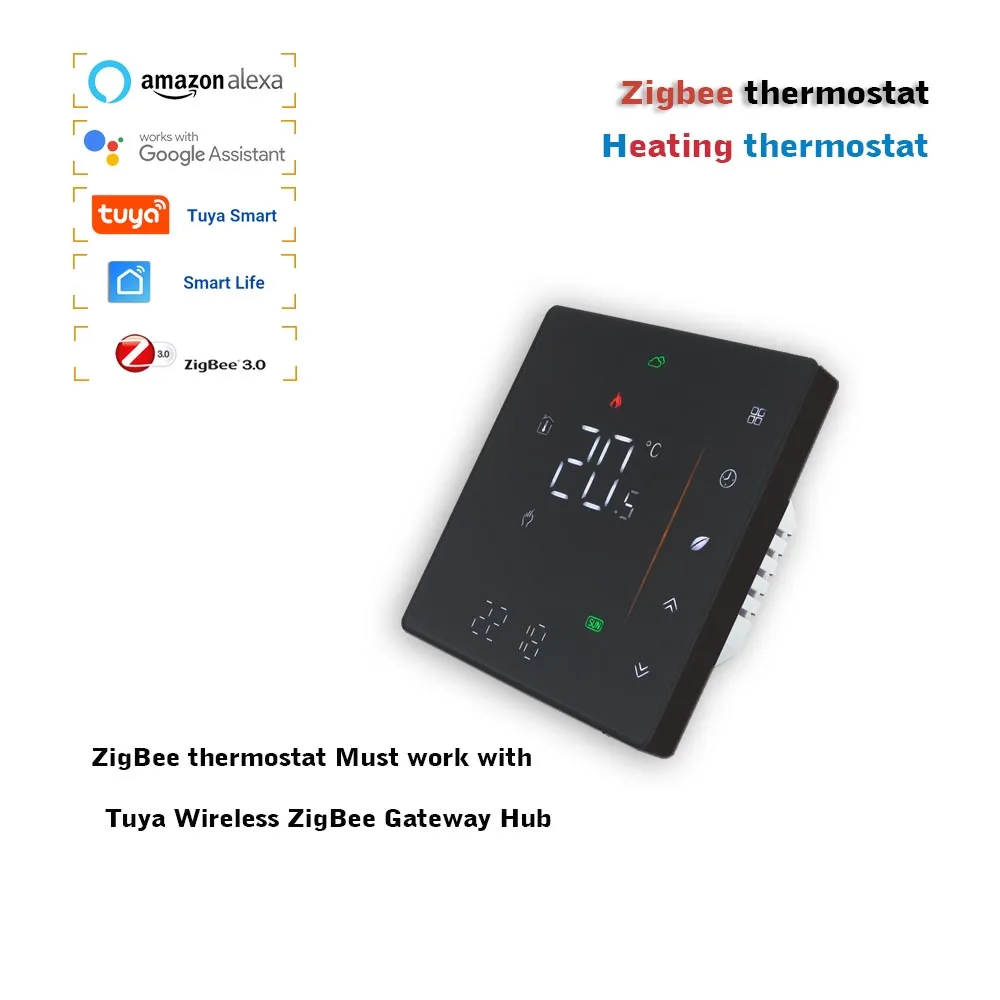 Floor heating temperature controller Tuya Zigbee 3.0 thermostat with weekly programming 24Vac 95-240Vac optional