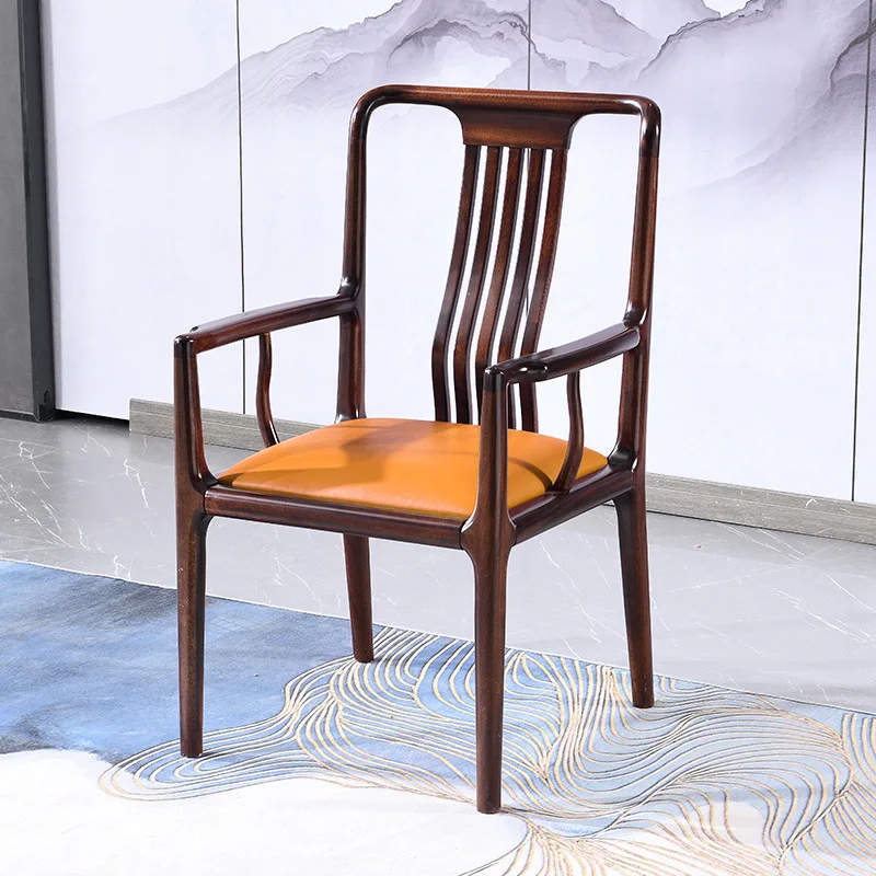 Ebony solid wood armchair tea table chair new Chinese kung fu official hat tea chair mahogany master backrest Taishi chair