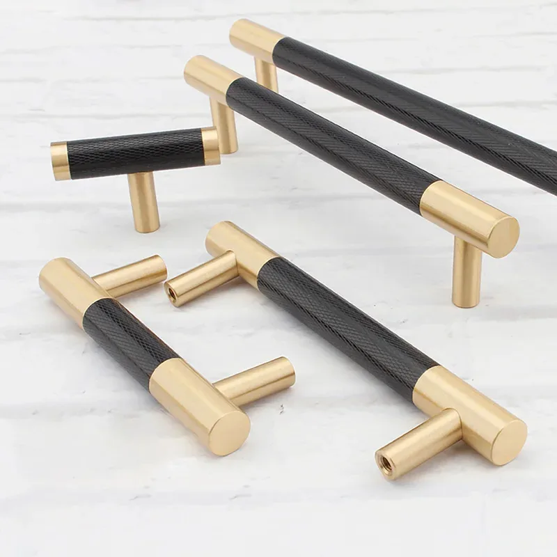 

Modern Black Brass Wardrobe Handle New Chinese Style Drawer Pull Gold Luxury Cabinet Hardware