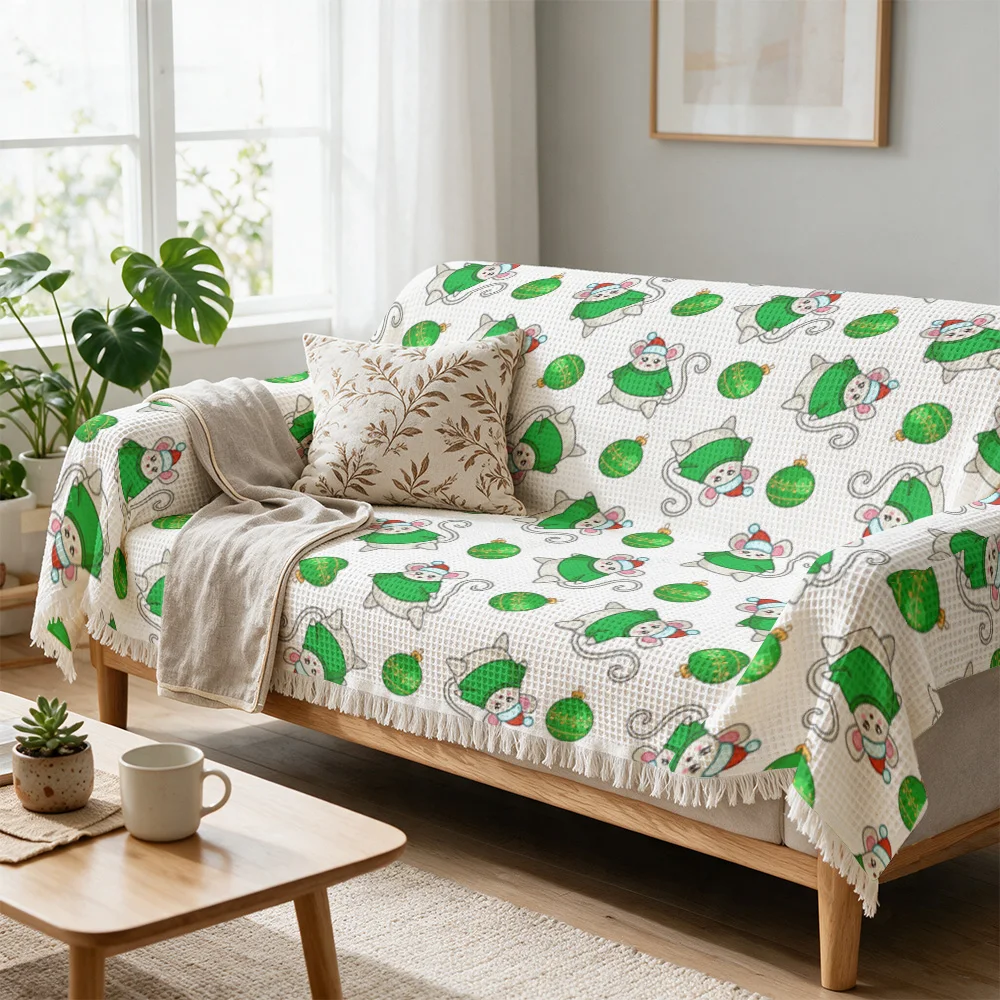 Novelty Cute Cartoon Sofa Throw Blanket for Living Room Couch Decor Spring Summer Knit Cozy Decorative Throw Bedding Gift