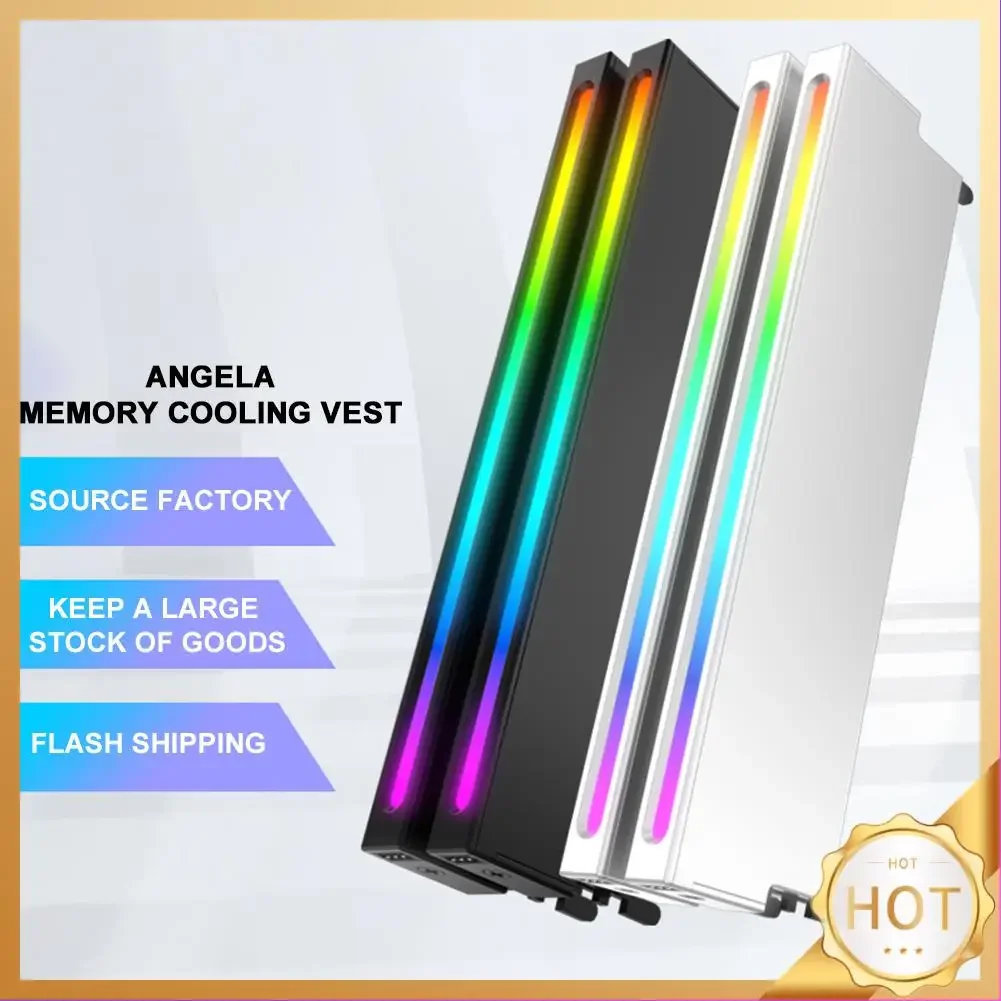 

Desktop Computer RAM Heatsink 5V 3PIN ARGB AURA Sync RAM Heatsink Radiator DDR3 DDR4 DDR5 Heat Sink Cooler Computer Accessories
