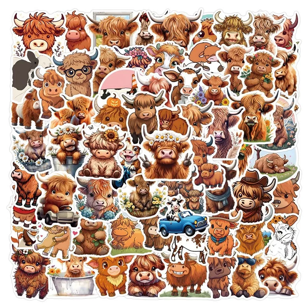 110 pçs dos desenhos animados animal bonito vaca bonito engraçado graffiti decalque à prova dwaterproof água crianças brinquedo diy skate copo de água guitarra scrapbook crianças brinquedo