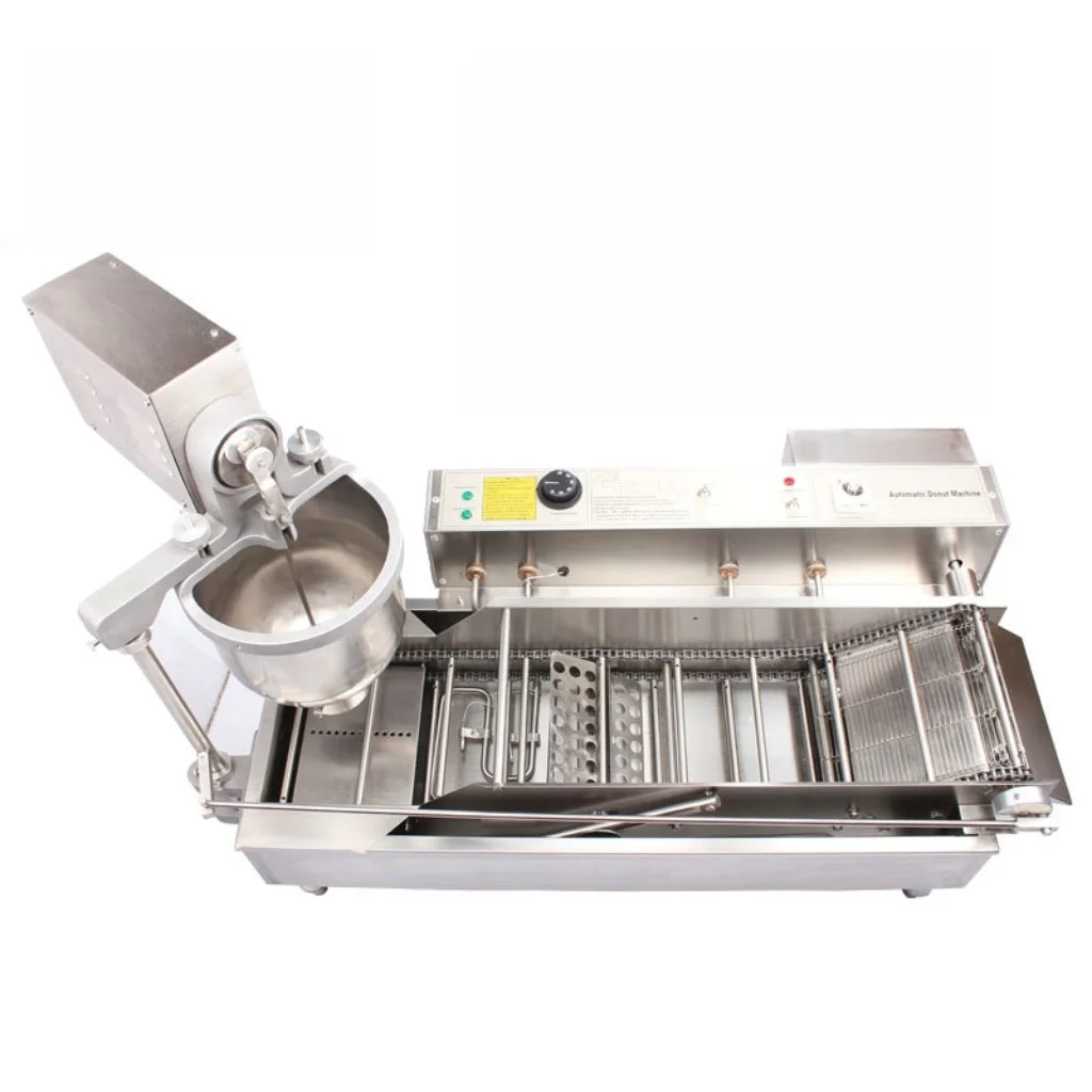 Commercial T100 Double Row Donut Maker Electric Automatic Donut Frying Machine Mini Donut Fryer Nuts Milk Corn