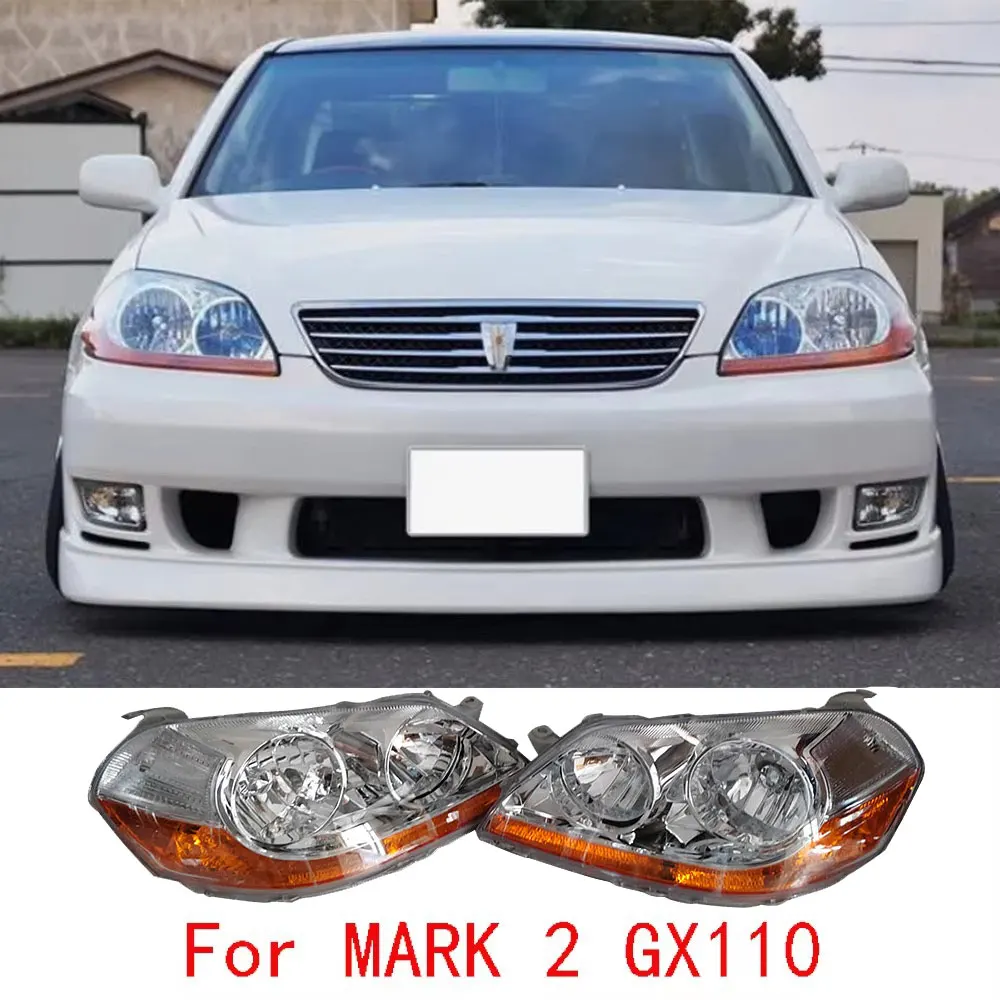 A Pair Car Headlamp For Toyota Mark2 GX110 JZX110 2003 to 2005 Headlight Crystal