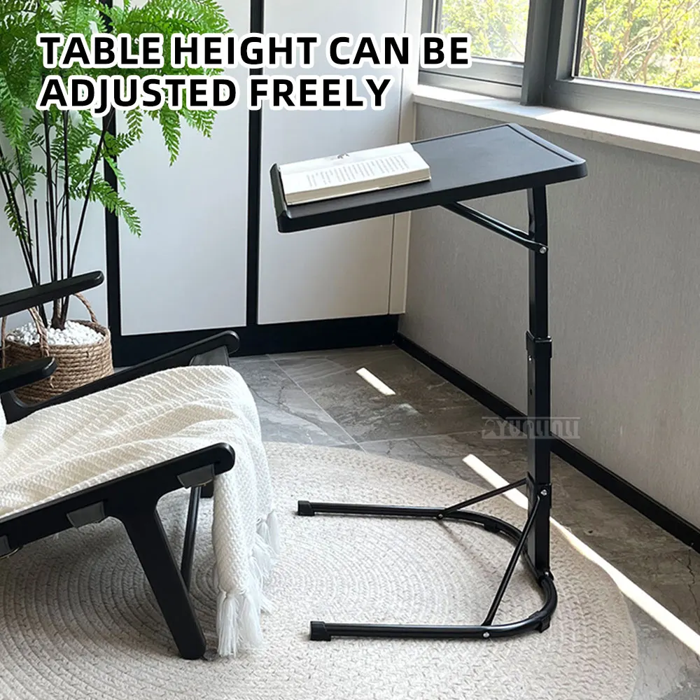 Movable Foldable Bedside Table, Vertical Computer Desk, Portable Height Adjustable Floor Standing Desk for Home & Office