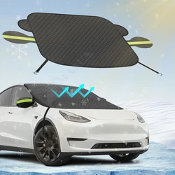 Sunshade Cover For Tesla Model Y Model 3 S X 2016-2024 Car Windshield Snow Sun Shade Automobile Magnetic Front Windscreen Cover