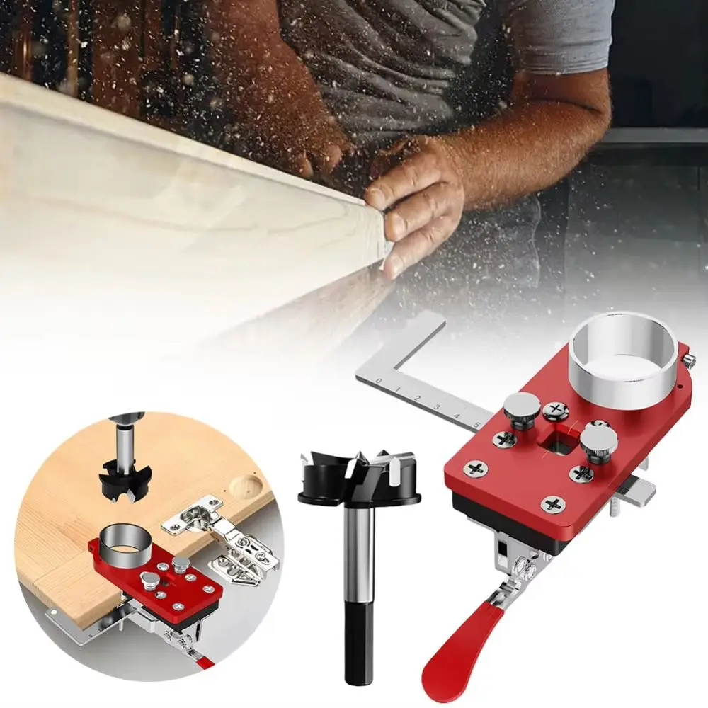 

Accurate Positioning Tool Hinge Hole Opener Fixture Ruler Practical Design Concealed Hinge Drilling Locator Ergonomic Design