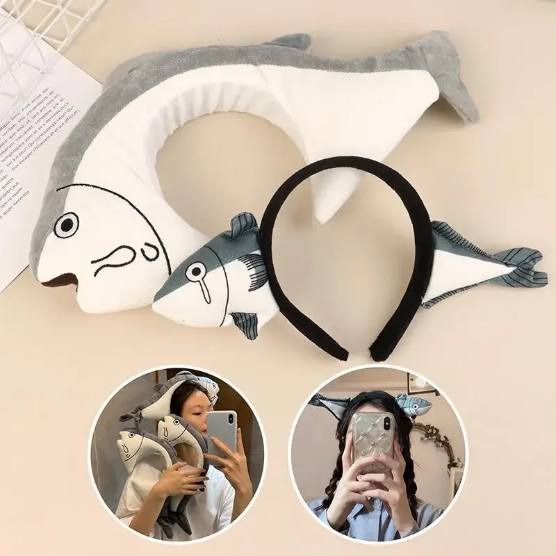 

Cartoon Funny Little Fish Hairband Cute Plush Salted Fish Hair Hoop Wash Face Hair Clips For Girls Headwear Hair Accessories