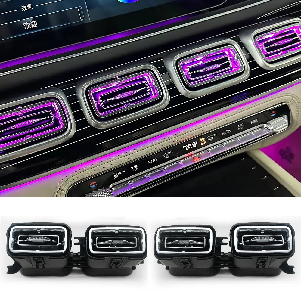 Front Air Vent 64 Color LED Air Conditioning Air Outlet Vent For M-Benz GLE/GLS W167