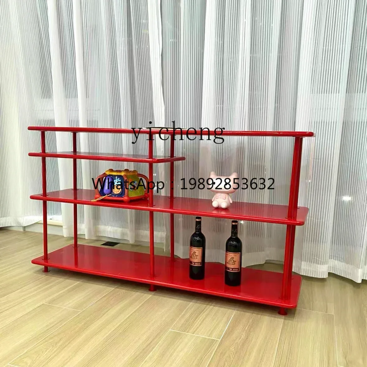GZ4-9 small apartment floor storage rack medieval light luxury bookshelf multi-layer storage rack decoration