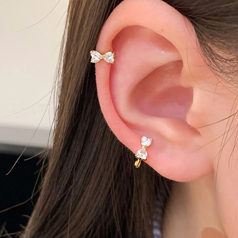 GANPUP Elegante Minimalistische Funkelnde Zirkon-Ohrringe für Damen, Modische Neue Ohrstecker, Schmuckgeschenk für Party und Alltag. – Detail 9