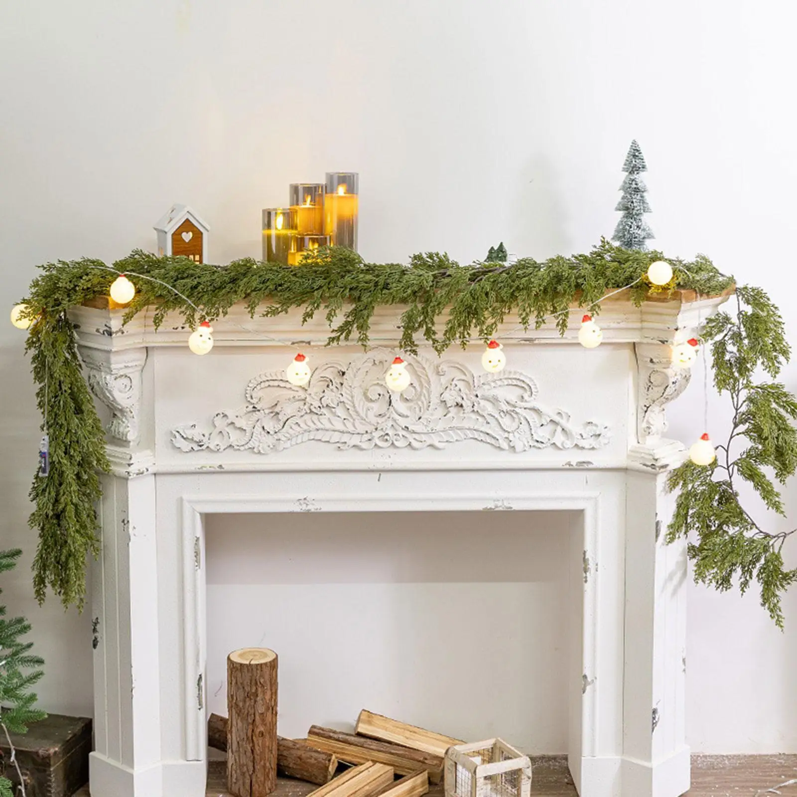 Christmas Artificial Cypress Leaf Vine Realistic Greenery Decor for Wedding Table Decor Lightweight Multipurpose Accessories