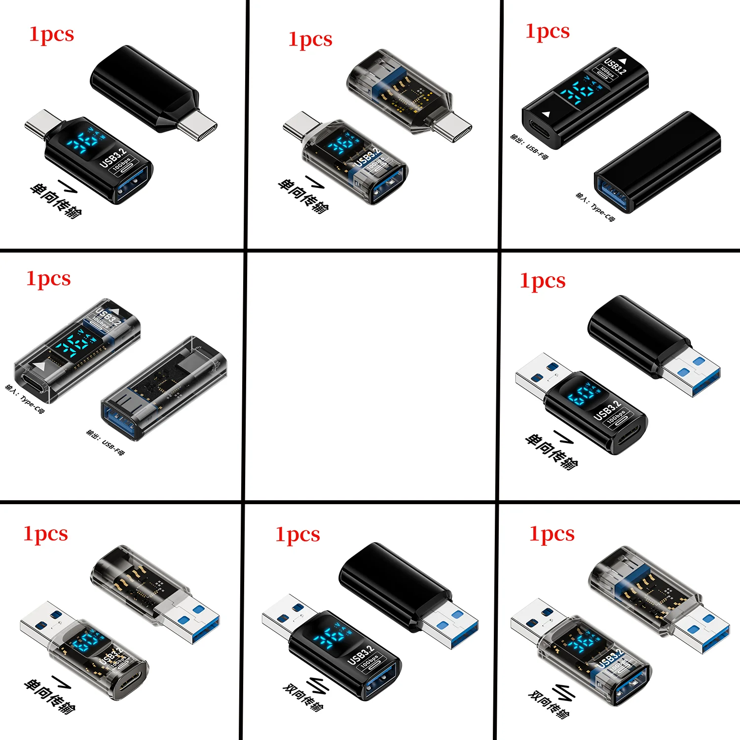 USB C Female to USB A Female Adapter, USB3.1 Coupler for Efficient Power Output and Data Transfer Connecting USB Devices