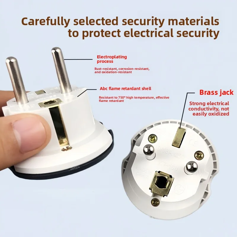 Korea EU Plug Adapter 16A 250V Travel Adapter Converter 2 Round Socket High Quality Universal AU US UK CN To EU KR Wall Socket