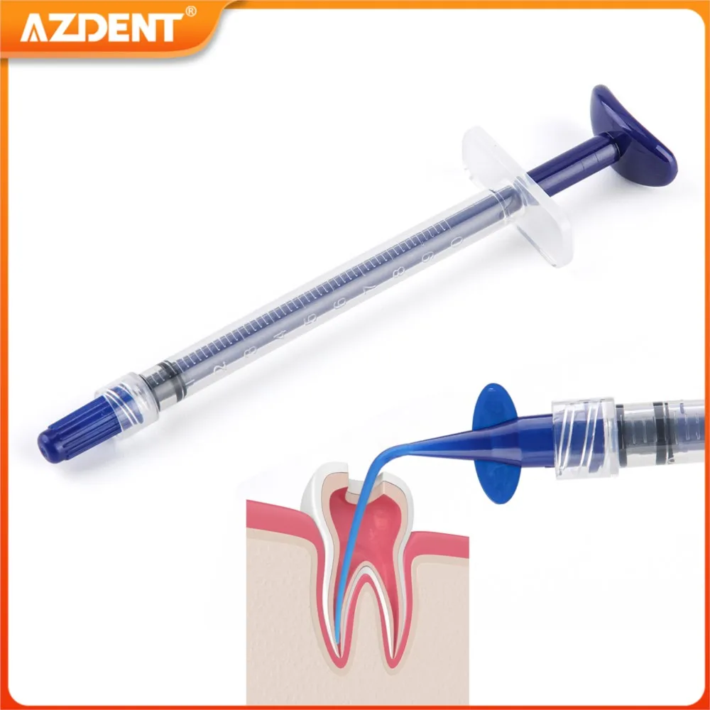 1PC Dental Irrigation Syringe AZDENT 1ml Plastic Needle Dental Consumables