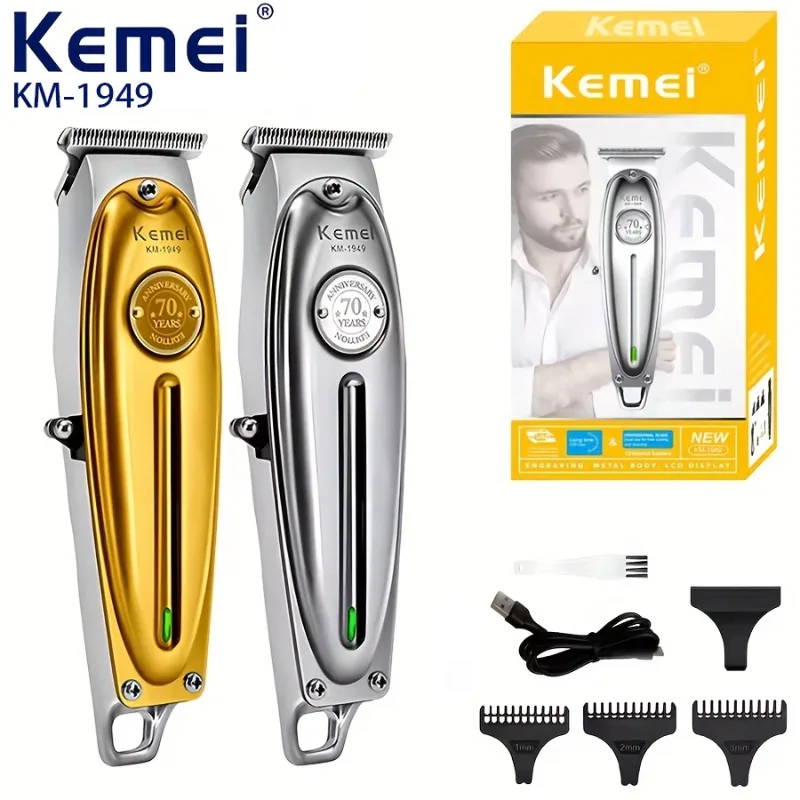 kemei KM-1949 Fast Charging Men'S Hair Clipper High-Quality Metal Salon Professional Trimmer