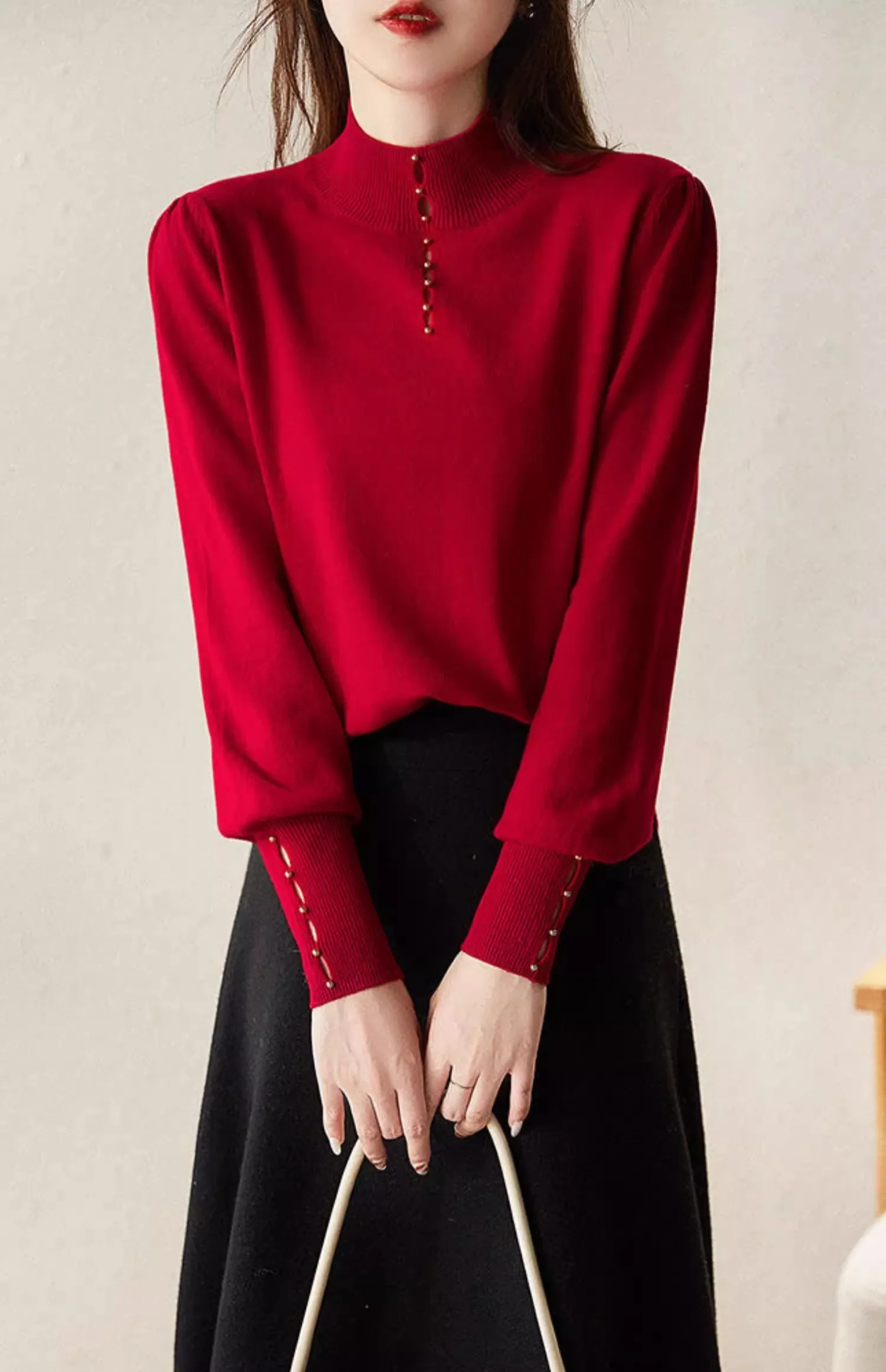 Damesmode Effen Coltrui Trui Sweaetr 2023 Herfst Nieuwe Kraal Losse Slanke Vrouwelijke Onderkant Gebreide Shirt Hoge Kwaliteit S-XXL
