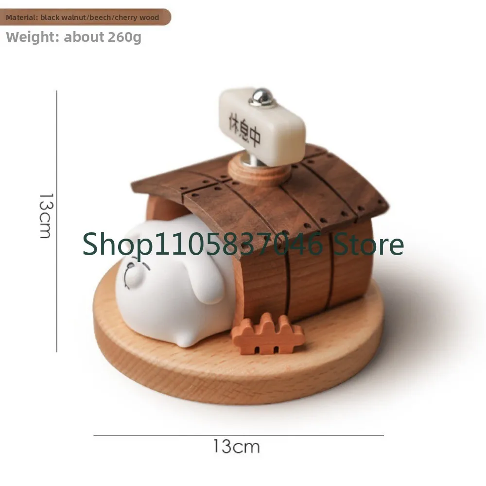 Wooden cartoon puppy night light, creative and cute decoration, children's room charging and sleeping light, bedroom atmosphere