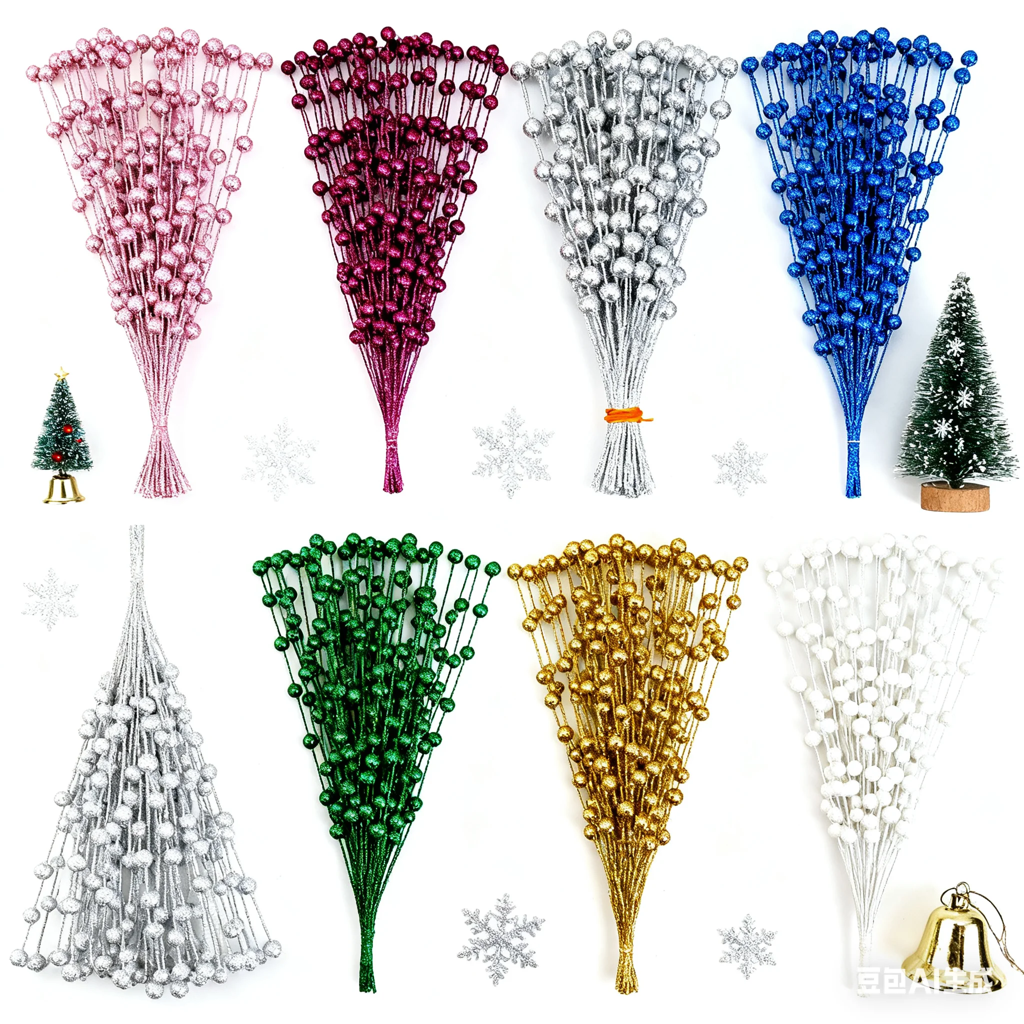 39 سنتيمتر فروع التوت الاصطناعي نبات صناعي شجرة عيد الميلاد الديكور لعيد الميلاد إكليل ديكور المنزل لوازم الحفلات 2026 هدايا نافيداد #1