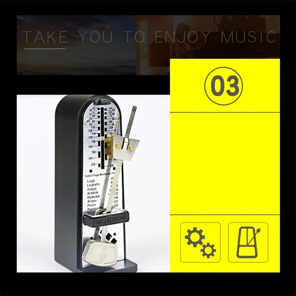 

Metal Movement Mechanical Metronome High Accuracy Musical Instrument Piano Metronome Vintage Style Antique Guitar Metronome