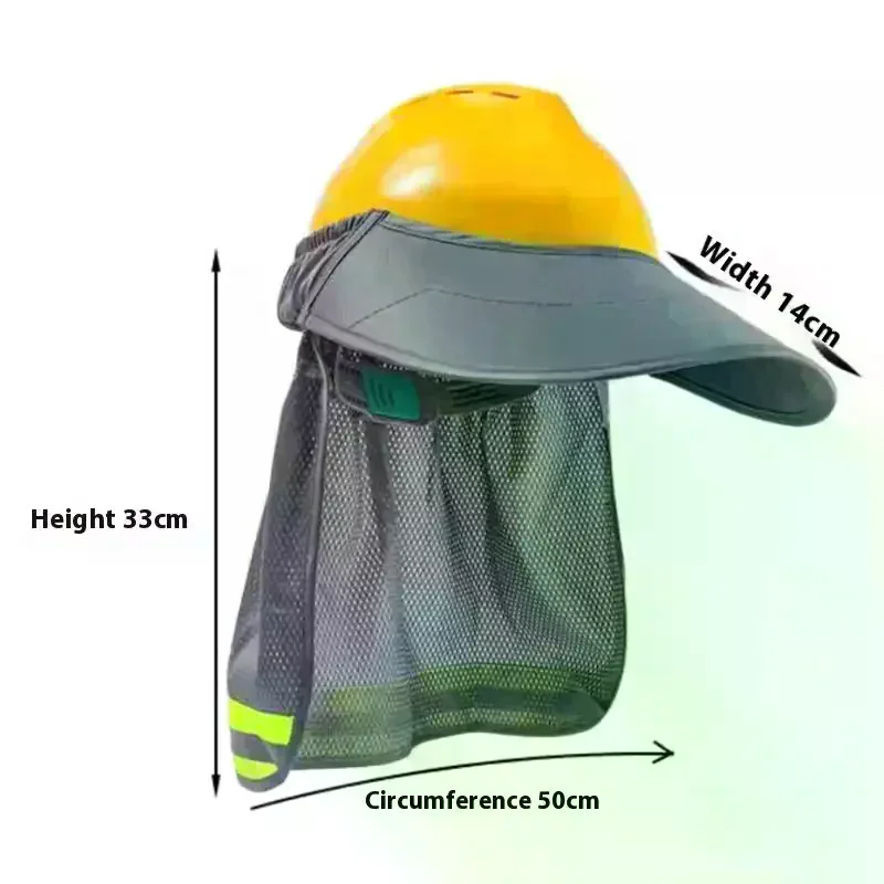 Summer Sun Shade Safety Hard Hat Neck Shield Helmets Reflective Hat Brim Reflective Cap Cover For Construction Workers
