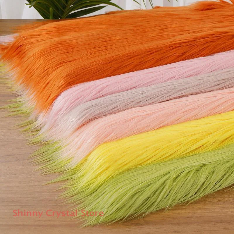 

Long Faux Fur Fabric For Needlework Animal Suit Fur Material DIY Doll Hair Long Hair Plush Sewing Fabric 25x45cm