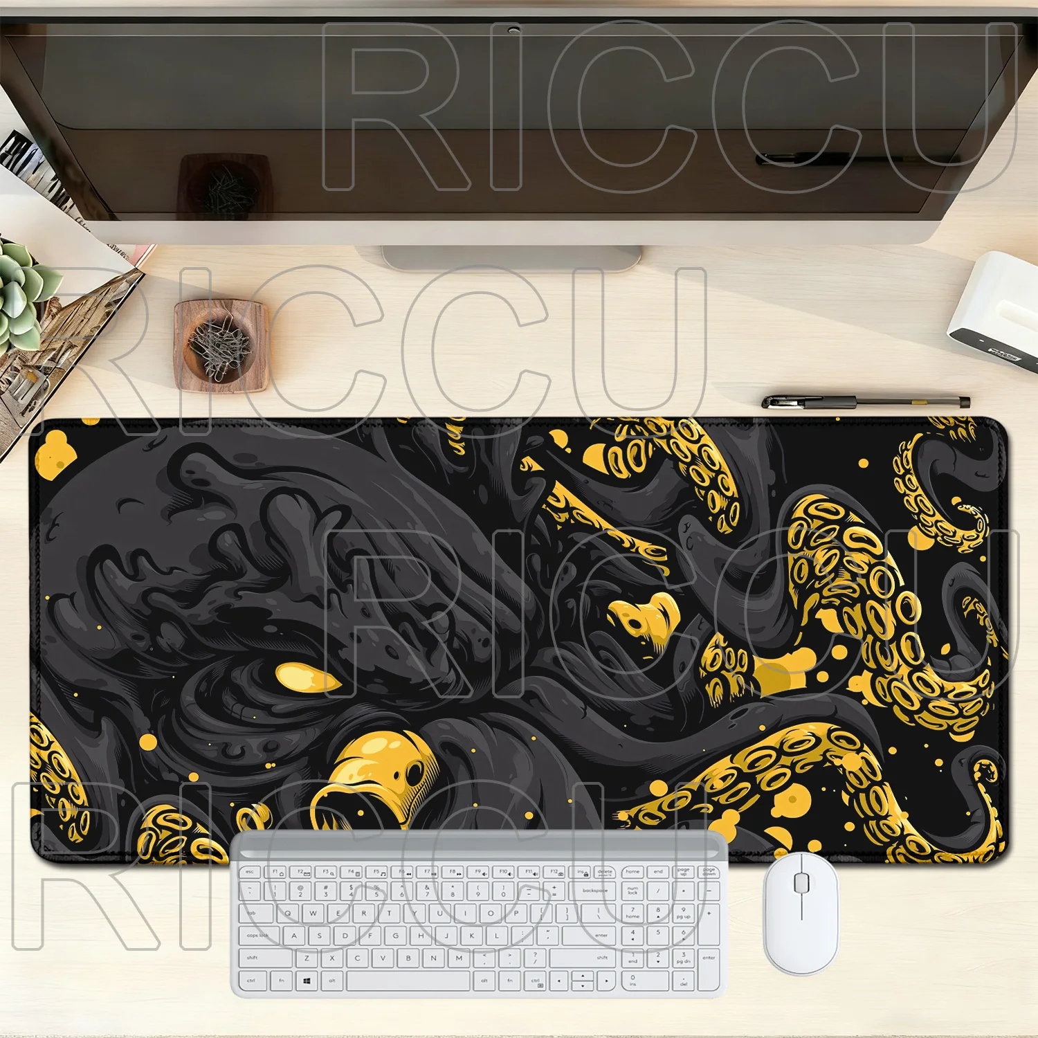 PC Accessories Octopus sea monster punk trend Mouse Pad Large Gamer Keyboard Desk Mat Computer Gaming Mat XXL 900X400MM Office