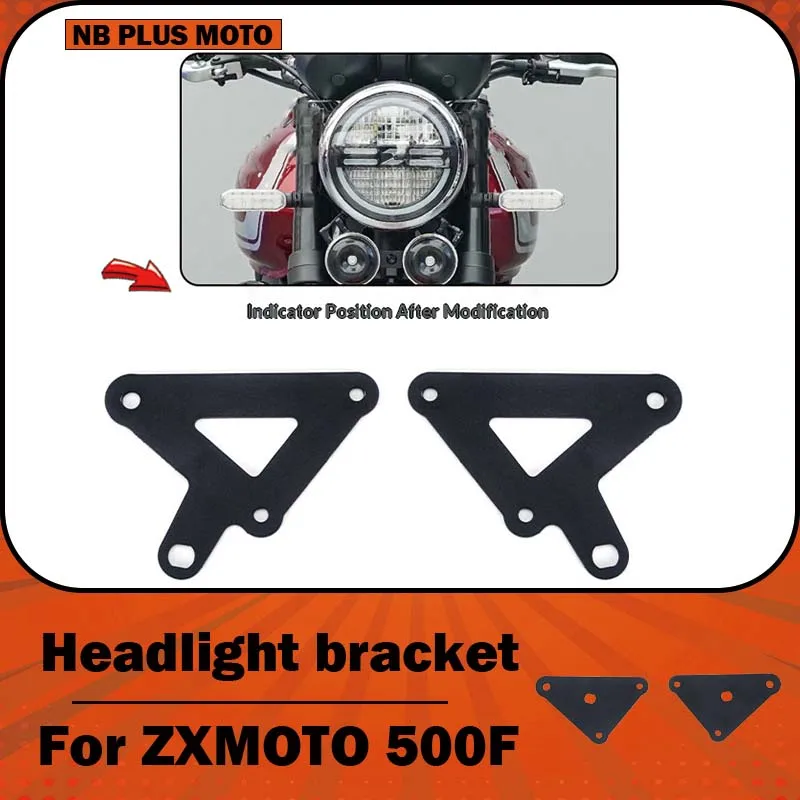 【Premium】For ZXMOTO 500F motorcycle modifications, headlights with forward-moving turn signals and downward brackets to match th