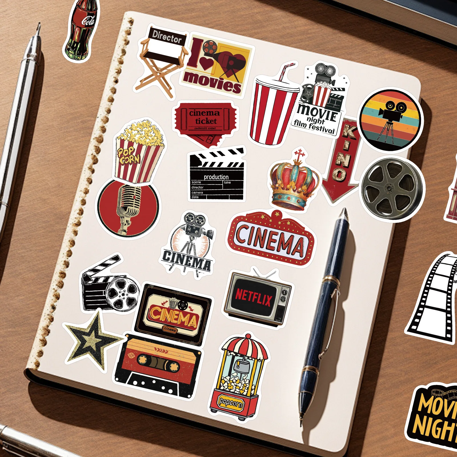 10/50 قطعة الكرتون الرجعية الفيلم الطرفية الكتابة على الجدران ملصقات شخصية باردة متعة DIY بها بنفسك كوب ماء صندوق أدوات مكتب مكتب سكوتر