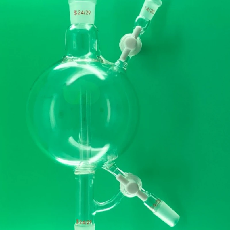Glass solvent distillation head, double PTFE piston joint door, solvent treatment device