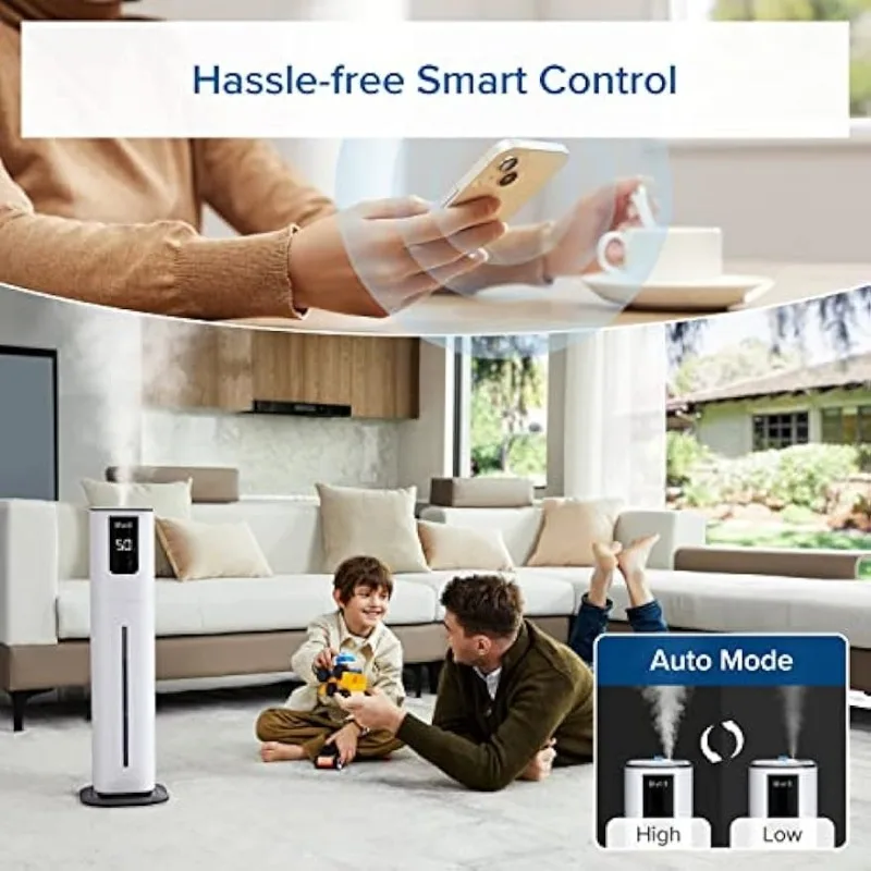 OasisMist-Humidificateur intelligent 10L 1000S, pour la maison, grande pièce, chambre à coucher, dure 100 heures, couvre jusqu'à 600 pieds ²