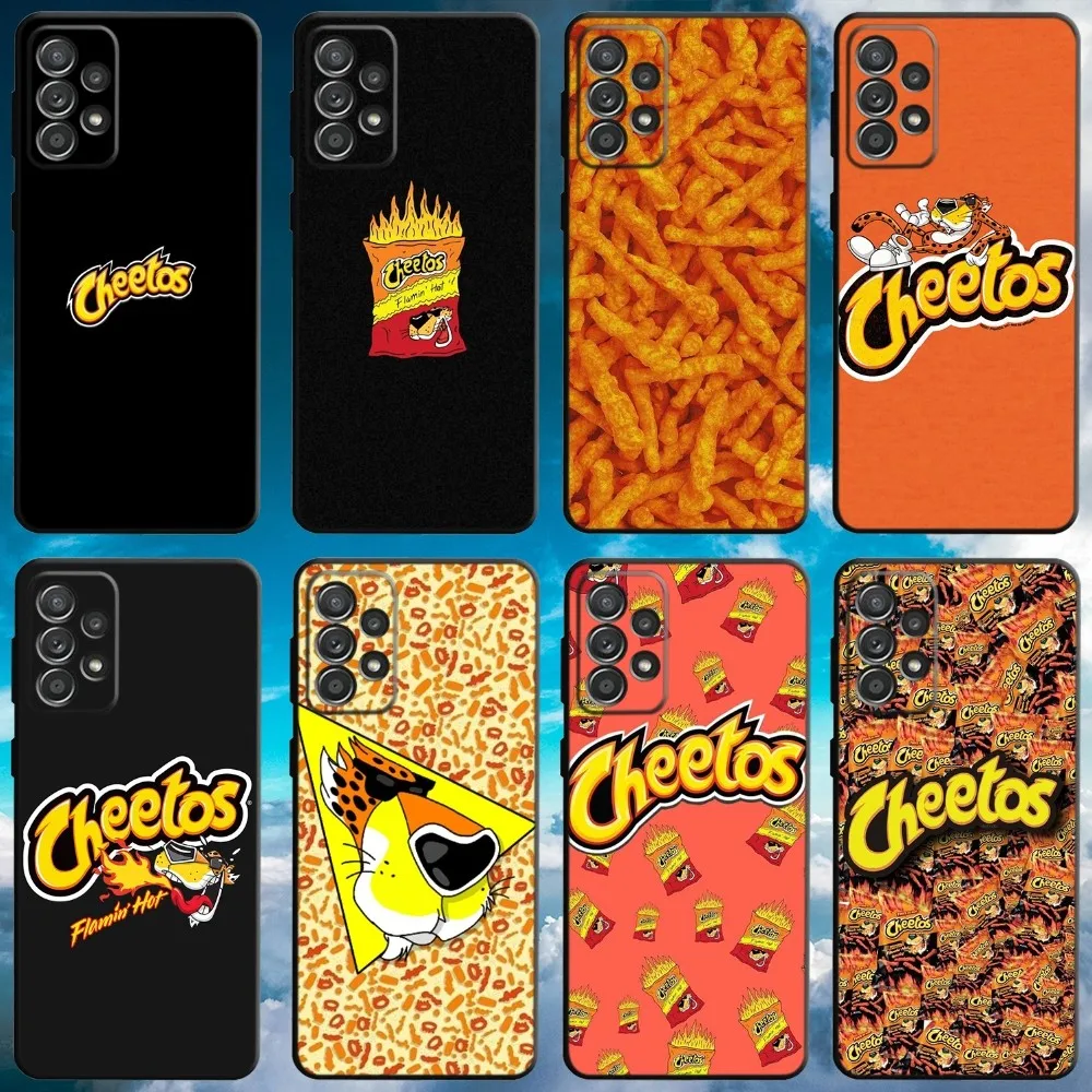 Cheetos-funda de teléfono para aperitivos, cubierta negra suave para Samsung S21,S22 Ultra,S20,S30 plus,S22 plus,S23,S30 ultra 5G