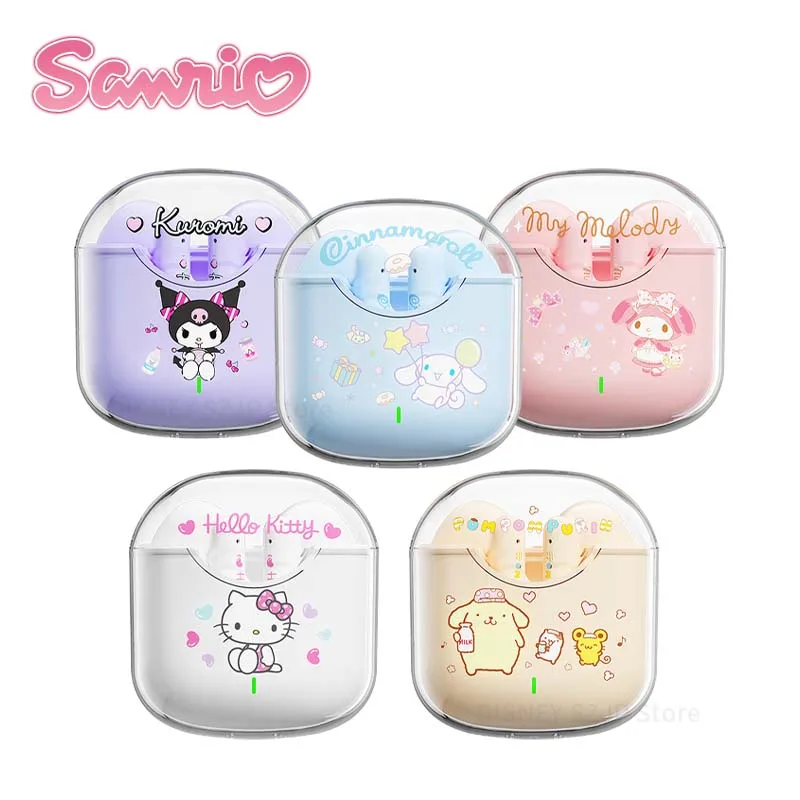 Sanrio Kuromi Bluetooth 5.4 Earbuds BL19 Cute Hello Kitty TWS Wireless Headsets Kawaii Cinnamoroll Noise Reduction Headphones