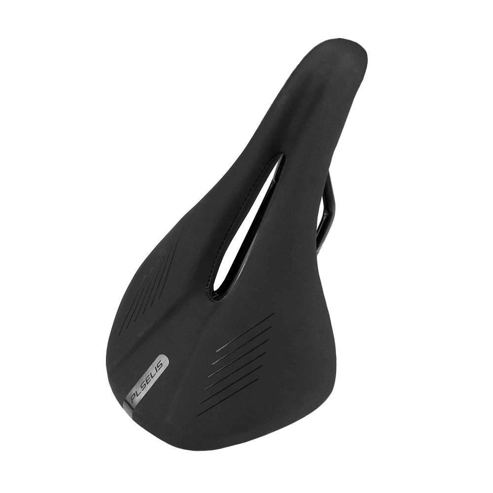 Premium 300g Chromoly Steel MTB Road Bike Saddle Black Textured PU Leather Polyurethane Foam ED Rail with Scale Rainbow Rail