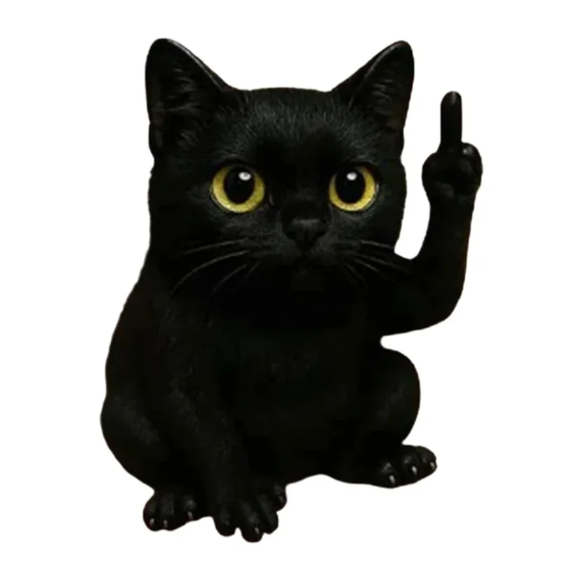 

Funny Middle Finger Animal Statue Mini Dog Cat Figurine Desktop Ornament Resin Highland Cattle Frog Sculpture For Home Office