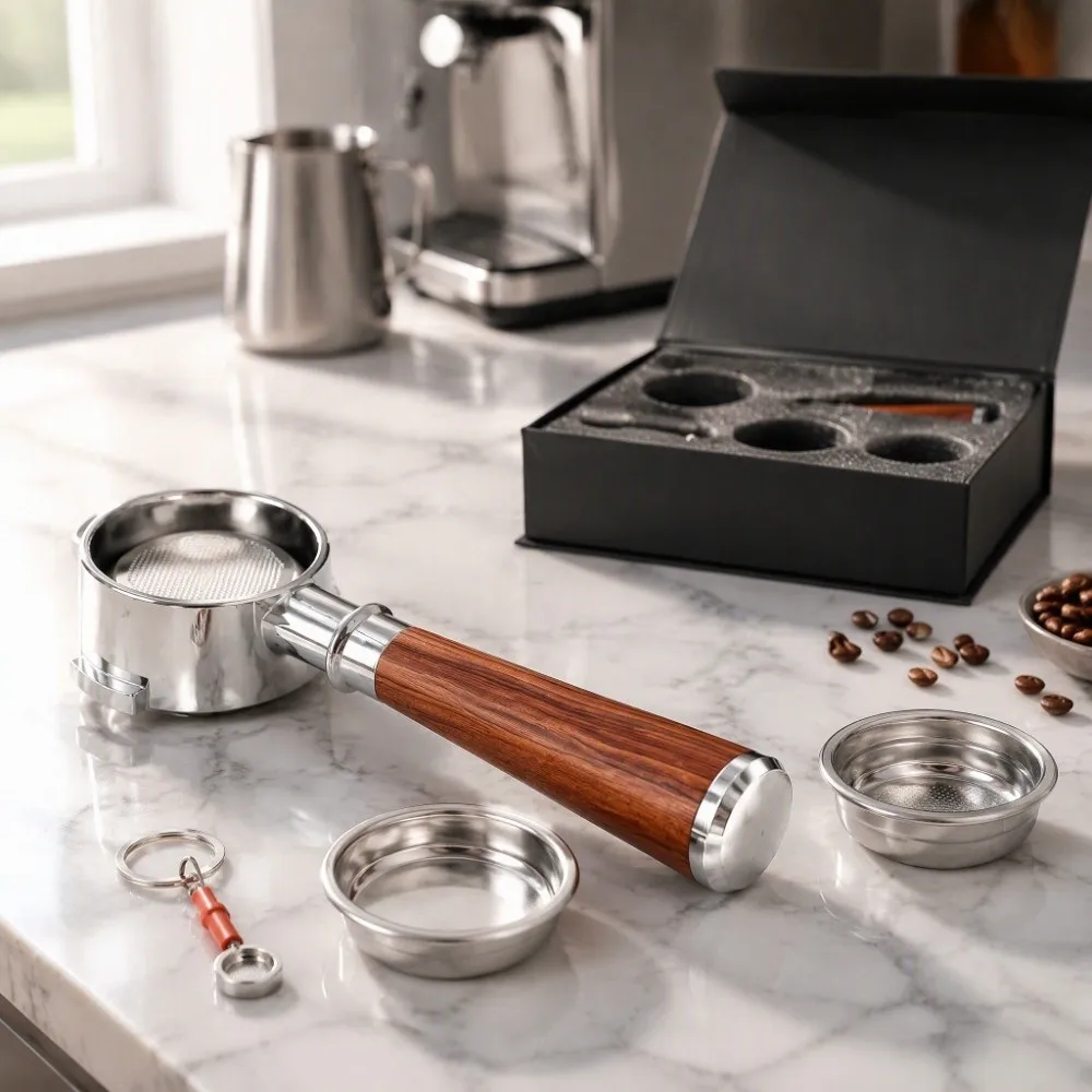 58mm Bottomless Portafilter E61 Group Head Portafilter Set Bottomless Filter Holder Filter Basket Coffee Filter Handle