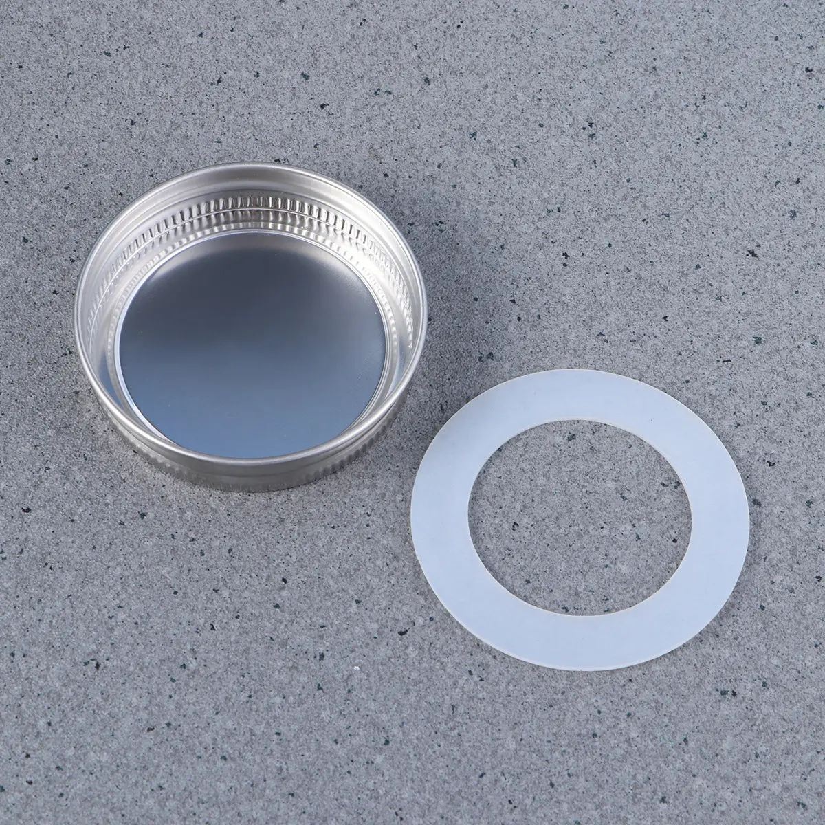 Stainless Steel Mason Jar Lids Set Leakproof Airtight Silicone Seal Whorl Shape Easy Screw on Freezer Refrigerator Dry Storage