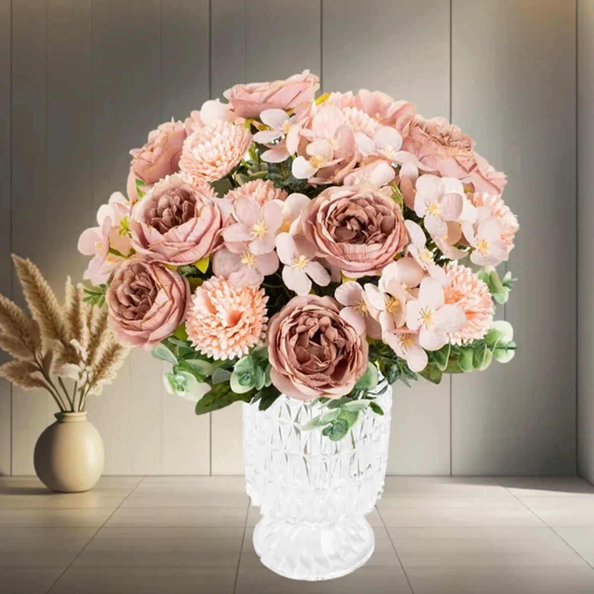 Künstliche Blumen Seiden-Pfingstrosen Chrysanthemen für Außenbereich Garten Hochzeit Brautsträuße Heim Zimmer Vasen Festival Party DIY Geschenke – Detail 3