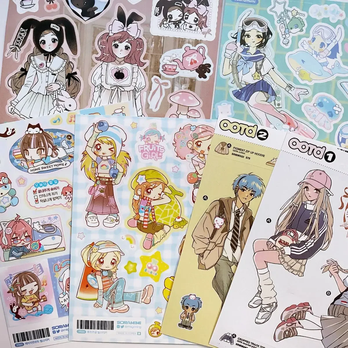 Guka Stickers Japanese and Korean Style Handbook Material Y2k Comics Japanese Hot Girl Characters