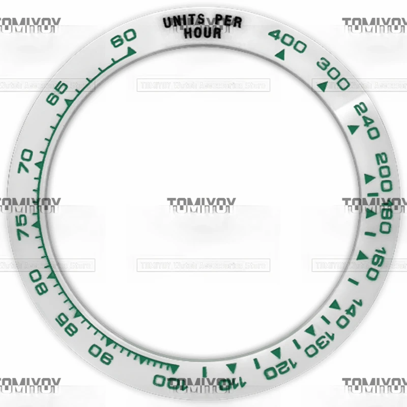 39.3MM Black Blue Green White Ceramics Flat Watch Bezel Insert Fit For RLX DTN Mechanical Wristwatch