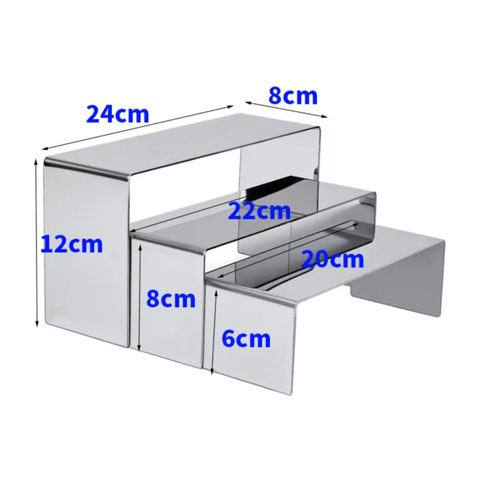 Metal Display Riser Stand 3 Tier Shelf for Jewelry Accessory Showcase Retail Display