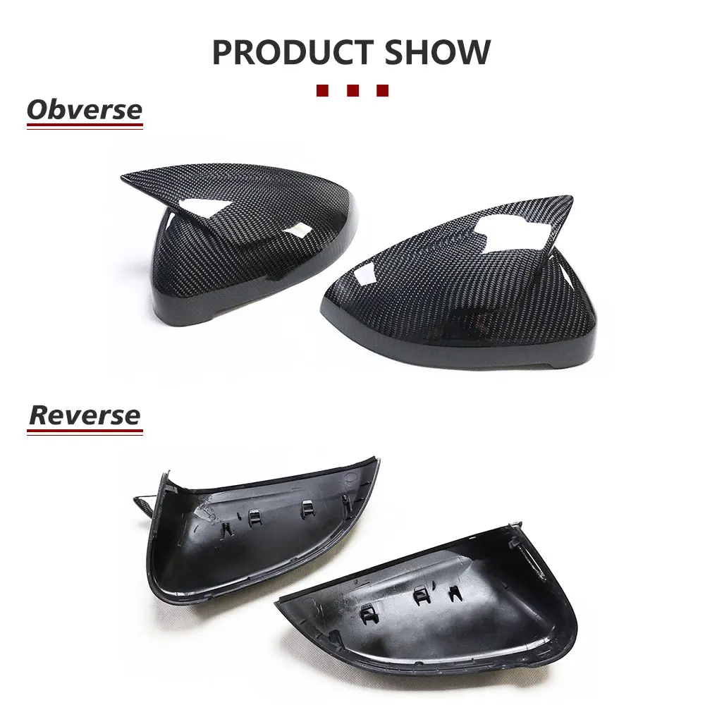 Real Carbon Fiber RearView Mirror Cover Caps For Audi B9 A4 A4L S4 RS4 2016-2022 Add on with Side Assit Lane