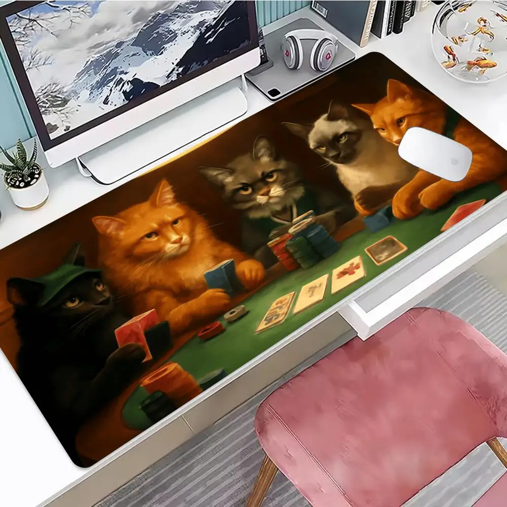 

Cat Party Magic Party Game Mouse Pad Gaming Mouse Pad, Mouse Pad with Edges and Non-Slip Rubber Base, Extended Mouse Pad