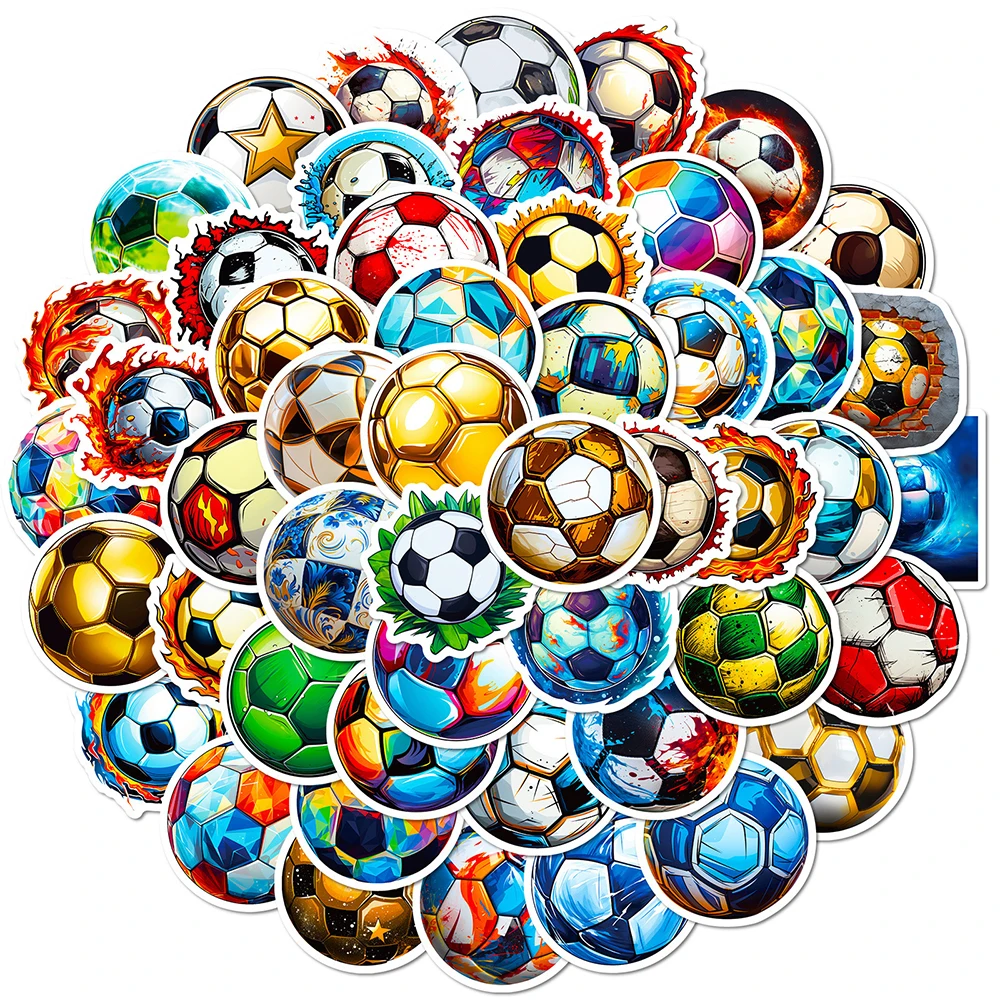 10/30/50pcs Cartoon Football Soccer Stickers Sports Graffiti Decals Motorcycle Laptop Phone Cool Waterproof Sticker Kids Toys