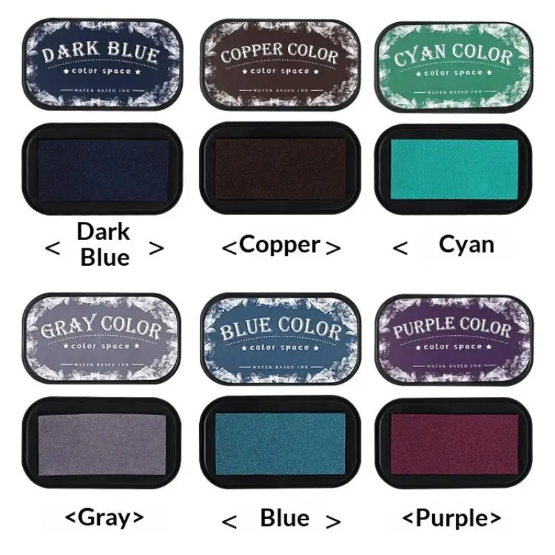 سلسلة الفضاء الملونة الحبر القائم على الماء عالية الكثافة الإسفنج Inkpad مخطط الفن سجل القصاصات لوازم المدرسة الملحقات القرطاسية #5
