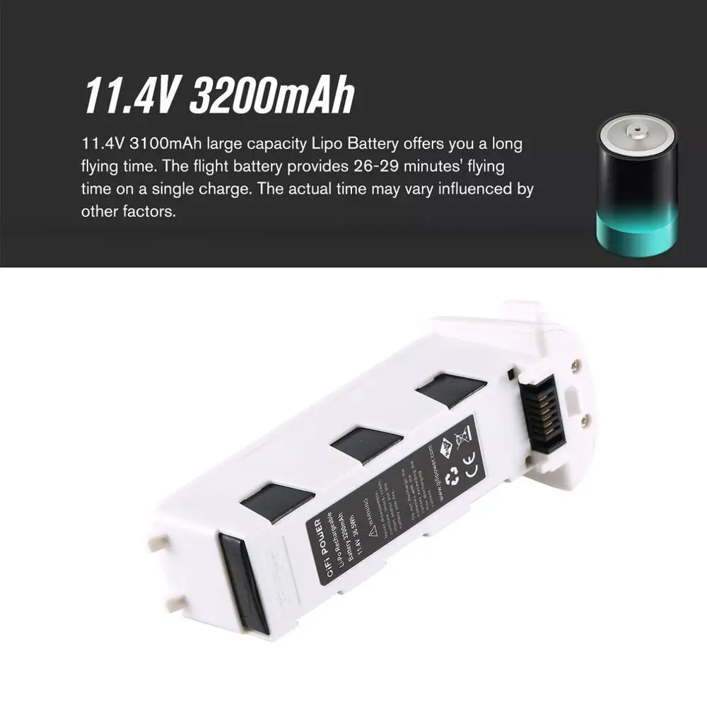 H117S Zino GPS RC Drone Aircraft Spare Parts 11.4V 3200mAh Intelligent Flight Battery For RC FPV Racing Camera Drone