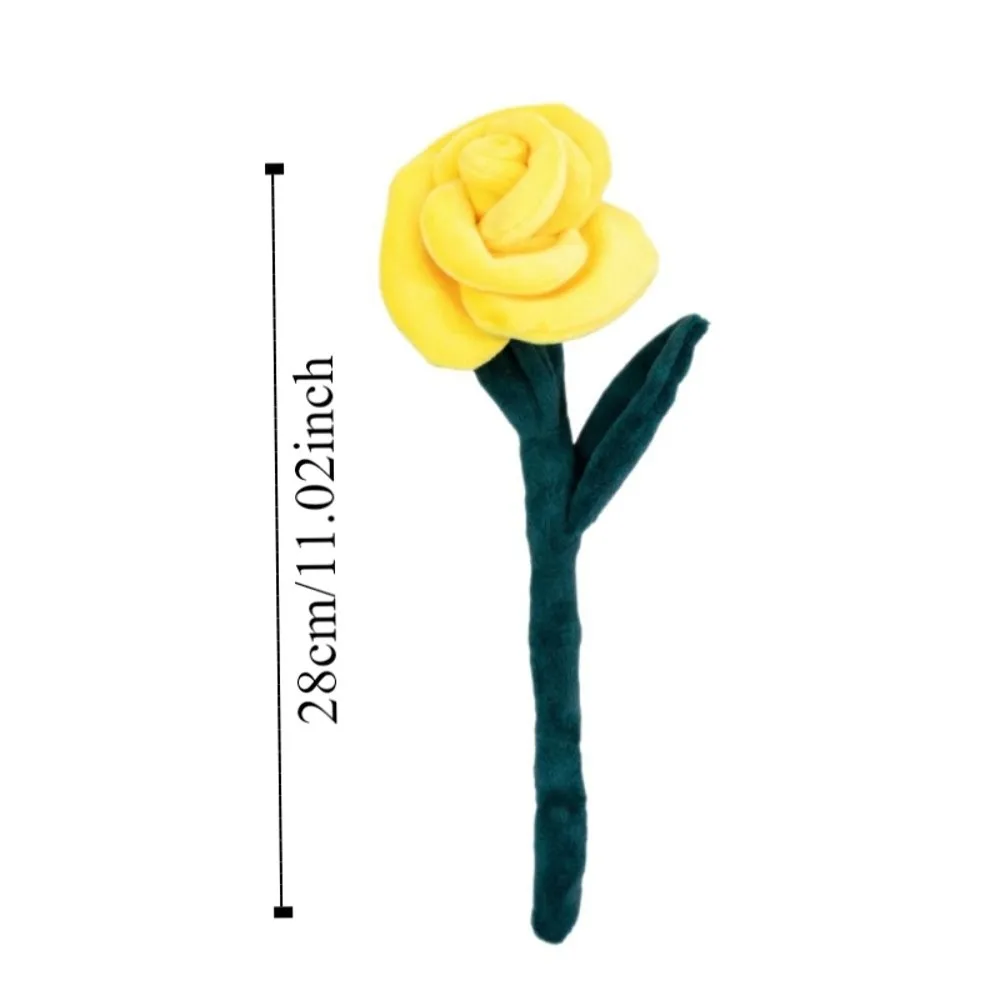 Muñeco de Peluche de Ramo de Rosas de 28 cm, 9 Colores, Flores de Simulación Suaves y Rellenas, Muñeco de Peluche de Rosa, Diseño Realista, Planta de Dibujos Animados