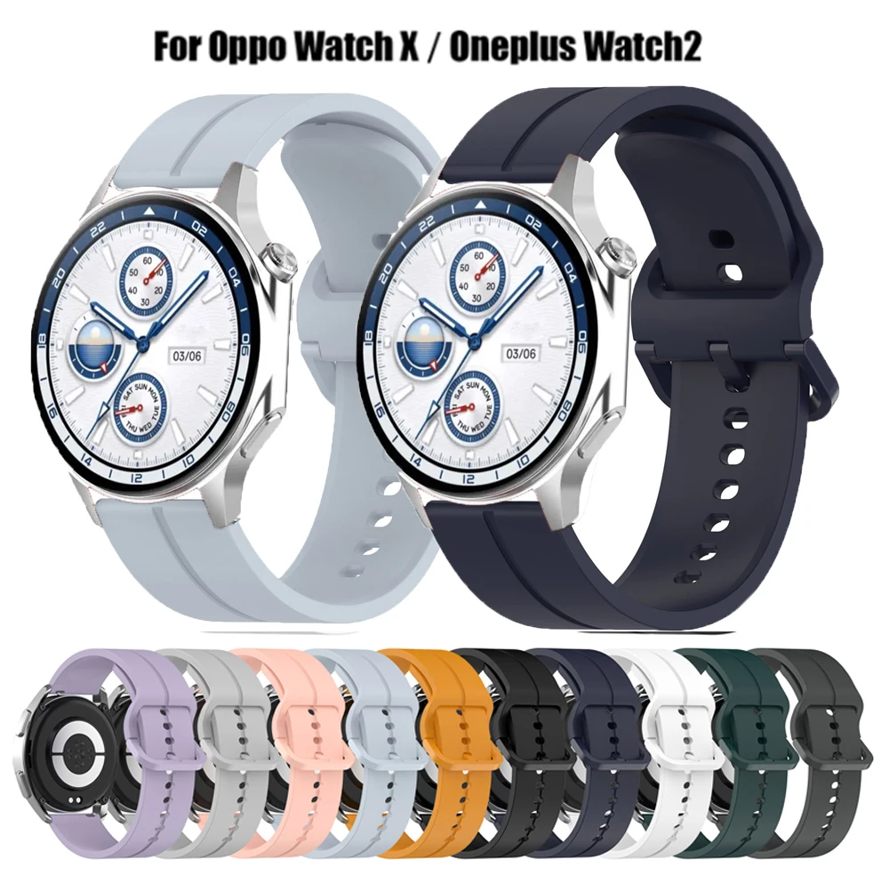 

22mm Silicone Strap For OnePlus Watch 2 Replacement Correa Wristband For Oppo Watch X Smart Watch Band Bracelet Accessories
